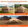 imageVEVOR Canvas Tent Bell Yurt 4 Seasons for Camping with Stove Jack Breathable Holds up to 4 People Family Camping Outdoor Hunting Party5m164ftside pole