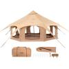 imageVEVOR Canvas Tent Bell Yurt 4 Seasons for Camping with Stove Jack Breathable Holds up to 4 People Family Camping Outdoor Hunting Party5m164ftside pole