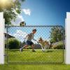imageVEVOR Chain Link Fence Gate 72 x 48 in Adjustable Chain Link Fence Panel Fit 226 ft W x 6 ft H Garden Fence Gate Opening Fencing Gate with Plastic Coating for Farm Black Posts Not IncludedBlack