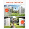 imageVEVOR Chain Link Fence Gate 72 x 48 in Adjustable Chain Link Fence Panel Fit 226 ft W x 6 ft H Garden Fence Gate Opening Fencing Gate with Plastic Coating for Farm Black Posts Not IncludedSilver