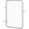 imageVEVOR Chain Link Fence Gate 72 x 48 in Adjustable Chain Link Fence Panel Fit 226 ft W x 6 ft H Garden Fence Gate Opening Fencing Gate with Plastic Coating for Farm Black Posts Not IncludedSilver