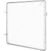 imageVEVOR Chain Link Fence Gate 72 x 48 in Adjustable Chain Link Fence Panel Fit 226 ft W x 6 ft H Garden Fence Gate Opening Fencing Gate with Plastic Coating for Farm Black Posts Not IncludedSilver