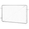 imageVEVOR Chain Link Fence Gate 72 x 48 in Adjustable Chain Link Fence Panel Fit 226 ft W x 6 ft H Garden Fence Gate Opening Fencing Gate with Plastic Coating for Farm Black Posts Not IncludedSilver
