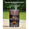 imageVEVOR Charcoal Smoker Grill 185quot Barrel Charcoal BBQ Smoker Coated Steel Outdoor Barbecue Grill with 2 Grilling Grates 1 Hanging Rod 6 Hooks ampamp Thermometer Ideal for Party Backyard Patio Cooking
