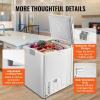 imageVEVOR Chest Freezer 128 Cuft  345 L Large Deep Freezer ampamp 4 Removable Baskets Freestanding Top Open Door Commercial Chest Freezers with Locking Lid 7Level Adjustable Temp LED Lighting 6 WheelsWhite