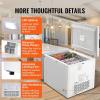 imageVEVOR Chest Freezer 128 Cuft  345 L Large Deep Freezer ampamp 4 Removable Baskets Freestanding Top Open Door Commercial Chest Freezers with Locking Lid 7Level Adjustable Temp LED Lighting 6 WheelsWhite