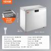 imageVEVOR Chest Freezer 128 Cuft  345 L Large Deep Freezer ampamp 4 Removable Baskets Freestanding Top Open Door Commercial Chest Freezers with Locking Lid 7Level Adjustable Temp LED Lighting 6 WheelsWhite