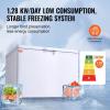 imageVEVOR Chest Freezer 128 Cuft  345 L Large Deep Freezer ampamp 4 Removable Baskets Freestanding Top Open Door Commercial Chest Freezers with Locking Lid 7Level Adjustable Temp LED Lighting 6 WheelsWhite