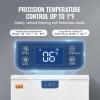 imageVEVOR Chest Freezer 128 Cuft  345 L Large Deep Freezer ampamp 4 Removable Baskets Freestanding Top Open Door Commercial Chest Freezers with Locking Lid 7Level Adjustable Temp LED Lighting 6 WheelsWhite