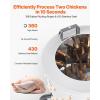 imageVEVOR Chicken Plucker Machine 20inch Stainless Steel Drum Feather Plucker Defeathering Equipment with 108 Soft Rubber Plucking Fingers Simple Debris Collection for Chicken Poultry Plucking550W 280Rmin 20Inch