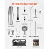 imageVEVOR Cocktail Shaker Set 13Piece Stainless Steel Bar Tools with Bamboo Stand Boston Bartender Kit  Mixer Spoon Muddler Jigger Strainer Liquor Pourers Ice Scoop Lemon Zester GunmetalBlacksilver