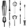 imageVEVOR Cocktail Shaker Set 13Piece Stainless Steel Bar Tools with Bamboo Stand Boston Bartender Kit  Mixer Spoon Muddler Jigger Strainer Liquor Pourers Ice Scoop Lemon Zester GunmetalBlackgunmetal Gray
