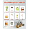 imageVEVOR Cocktail Shaker Set 13Piece Stainless Steel Bar Tools with Bamboo Stand Boston Bartender Kit  Mixer Spoon Muddler Jigger Strainer Liquor Pourers Ice Scoop Lemon Zester GunmetalWoodsilver