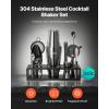 imageVEVOR Cocktail Shaker Set 13Piece Stainless Steel Bar Tools with Bamboo Stand Boston Bartender Kit  Mixer Spoon Muddler Jigger Strainer Liquor Pourers Ice Scoop Lemon Zester GunmetalBlackgunmetal Gray