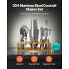 imageVEVOR Cocktail Shaker Set 13Piece Stainless Steel Bar Tools with Bamboo Stand Boston Bartender Kit  Mixer Spoon Muddler Jigger Strainer Liquor Pourers Ice Scoop Lemon Zester GunmetalWoodsilver