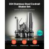 imageVEVOR Cocktail Shaker Set 13Piece Stainless Steel Bar Tools with Bamboo Stand Boston Bartender Kit  Mixer Spoon Muddler Jigger Strainer Liquor Pourers Ice Scoop Lemon Zester GunmetalBlacksilver