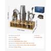 imageVEVOR Cocktail Shaker Set 13Piece Stainless Steel Bar Tools with Bamboo Stand Boston Bartender Kit  Mixer Spoon Muddler Jigger Strainer Liquor Pourers Ice Scoop Lemon Zester GunmetalWoodsilver