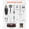 imageVEVOR Cocktail Shaker Set 18Piece Stainless Steel Bar Tools with Bamboo Stand Martini Bartender Kit Accessories  Mixer Spoon Muddler Jigger Strainer Liquor Pourers Ice Tong Corkscrew Silver23Piece
