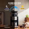 imageVEVOR Coffee Maker with Grinder 8 Cup Coffee Machine Grind and Brew Coffee Maker with 3 Brew Strength Control 24Hour Timer for Auto Brew for Home Office Restaurant8 CUPA
