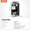 imageVEVOR Coffee Maker with Grinder 8 Cup Coffee Machine Grind and Brew Coffee Maker with 3 Brew Strength Control 24Hour Timer for Auto Brew for Home Office Restaurant8 CUPA