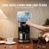 imageVEVOR Coffee Maker with Grinder 8 Cup Coffee Machine Grind and Brew Coffee Maker with 3 Brew Strength Control 24Hour Timer for Auto Brew for Home Office Restaurant8 CUPB