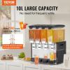 imageVEVOR Commercial Beverage Dispenser 2 Tanks 10 L  106 QT Per Tank Juice Dispenser 270W Stainless Steel Ice Tea Drink Machine with 45F54F Cooling Temperature for Cold Drink Restaurant Bar Party10L4