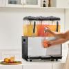 imageVEVOR Commercial Beverage Dispenser 3 Tanks 12 L  127 QT Per Tank Juice Dispenser 370W Stainless Steel Ice Tea Drink Machine with 45F54F Cooling Temperature for Cold Drink Restaurant Bar Party12L  3