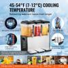 imageVEVOR Commercial Beverage Dispenser 3 Tanks 12 L  127 QT Per Tank Juice Dispenser 370W Stainless Steel Ice Tea Drink Machine with 45F54F Cooling Temperature for Cold Drink Restaurant Bar Party12L  3