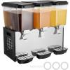 imageVEVOR Commercial Beverage Dispenser 3 Tanks 18 L  19 QT Per Tank Juice Dispenser 512W Stainless Steel Ice Tea Drink Machine with 45F54F Cooling Temperature for Cold Drink Restaurant Bar Party18L3