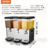imageVEVOR Commercial Beverage Dispenser 3 Tanks 18 L  19 QT Per Tank Juice Dispenser 512W Stainless Steel Ice Tea Drink Machine with 45F54F Cooling Temperature for Cold Drink Restaurant Bar Party18L3