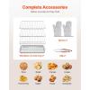 imageVEVOR Commercial Convection Oven 47L43Qt HalfSize Conventional Oven Countertop 1600W 4Tier Toaster wFront Glass Door Electric Baking Oven wTrays Wire Racks Clip Gloves 120V4Tier 66L 2800W