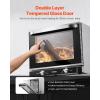 imageVEVOR Commercial Convection Oven 47L43Qt HalfSize Conventional Oven Countertop 1600W 4Tier Toaster wFront Glass Door Electric Baking Oven wTrays Wire Racks Clip Gloves 120V4Tier 66L 2800W