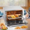 imageVEVOR Commercial Convection Oven 47L43Qt HalfSize Conventional Oven Countertop 1600W 4Tier Toaster wFront Glass Door Electric Baking Oven wTrays Wire Racks Clip Gloves 120V4Tier 60Qt