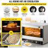 imageVEVOR Commercial Convection Oven 47L43Qt HalfSize Conventional Oven Countertop 1600W 4Tier Toaster wFront Glass Door Electric Baking Oven wTrays Wire Racks Clip Gloves 120V3Tier 19Qt
