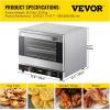 imageVEVOR Commercial Convection Oven 47L43Qt HalfSize Conventional Oven Countertop 1600W 4Tier Toaster wFront Glass Door Electric Baking Oven wTrays Wire Racks Clip Gloves 120V4Tier 60Qt