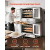 imageVEVOR Commercial Convection Oven 47L43Qt HalfSize Conventional Oven Countertop 1600W 4Tier Toaster wFront Glass Door Electric Baking Oven wTrays Wire Racks Clip Gloves 120V22Tier 396L