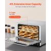imageVEVOR Commercial Convection Oven 47L43Qt HalfSize Conventional Oven Countertop 1600W 4Tier Toaster wFront Glass Door Electric Baking Oven wTrays Wire Racks Clip Gloves 120V4Tier 43Qt