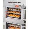 imageVEVOR Commercial Convection Oven 47L43Qt HalfSize Conventional Oven Countertop 1600W 4Tier Toaster wFront Glass Door Electric Baking Oven wTrays Wire Racks Clip Gloves 120V22Tier 396L
