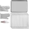 imageVEVOR Commercial Convection Oven 47L43Qt HalfSize Conventional Oven Countertop 1600W 4Tier Toaster wFront Glass Door Electric Baking Oven wTrays Wire Racks Clip Gloves 120V4Tier 60Qt