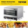 imageVEVOR Commercial Convection Oven 47L43Qt HalfSize Conventional Oven Countertop 1600W 4Tier Toaster wFront Glass Door Electric Baking Oven wTrays Wire Racks Clip Gloves 120V3Tier 19Qt