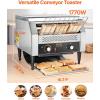 imageVEVOR Commercial Conveyor Toaster 300 SlicesHour Heavy Duty Stainless Steel Electric Restaurant Toaster for Toast Bun Bagel Bread450PCSHour