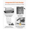 imageVEVOR Commercial Deep Fryer 2 x 9Qt  85L Double Oil Fryer with 2 Baskets 1mm Thickened Stainless Steel Dual Tank 3500W Electric Countertop Fryer Time ampamp Temp Control for Kitchen Restaurant UseDouble Tank
