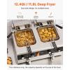 imageVEVOR Commercial Deep Fryer 2 x 9Qt  85L Double Oil Fryer with 2 Baskets 1mm Thickened Stainless Steel Dual Tank 3500W Electric Countertop Fryer Time ampamp Temp Control for Kitchen Restaurant UseDouble Tank