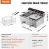 imageVEVOR Commercial Deep Fryer Dual Tank 3000W Electric Countertop Fryer with Basket 2 x 116Qt11L Double Stainless Steel Oil Fryer with Drain Time ampamp Temp Control for Kitchen Restaurant UseUpgraded with Timer  Oil Filtration