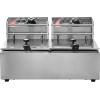 imageVEVOR Commercial Deep Fryer Dual Tank 3000W Electric Countertop Fryer with Basket 2 x 116Qt11L Double Stainless Steel Oil Fryer with Drain Time ampamp Temp Control for Kitchen Restaurant UseDeep Fryer