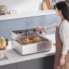 imageVEVOR Commercial Deep Fryer Dual Tank 3000W Electric Countertop Fryer with Basket 2 x 116Qt11L Double Stainless Steel Oil Fryer with Drain Time ampamp Temp Control for Kitchen Restaurant UseExtra Large