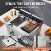 imageVEVOR Commercial Deep Fryer Dual Tank 3000W Electric Countertop Fryer with Basket 2 x 116Qt11L Double Stainless Steel Oil Fryer with Drain Time ampamp Temp Control for Kitchen Restaurant UseUpgraded with Timer  Oil Filtration