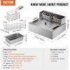 imageVEVOR Commercial Deep Fryer Dual Tank 3000W Electric Countertop Fryer with Basket 2 x 116Qt11L Double Stainless Steel Oil Fryer with Drain Time ampamp Temp Control for Kitchen Restaurant UseExtra Large