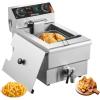 imageVEVOR Commercial Deep Fryer Dual Tank 3000W Electric Countertop Fryer with Basket 2 x 116Qt11L Double Stainless Steel Oil Fryer with Drain Time ampamp Temp Control for Kitchen Restaurant UseUpgraded with Timer  Oil Filtration