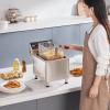 imageVEVOR Commercial Deep Fryer Dual Tank 3000W Electric Countertop Fryer with Basket 2 x 116Qt11L Double Stainless Steel Oil Fryer with Drain Time ampamp Temp Control for Kitchen Restaurant UseDeep Fryer